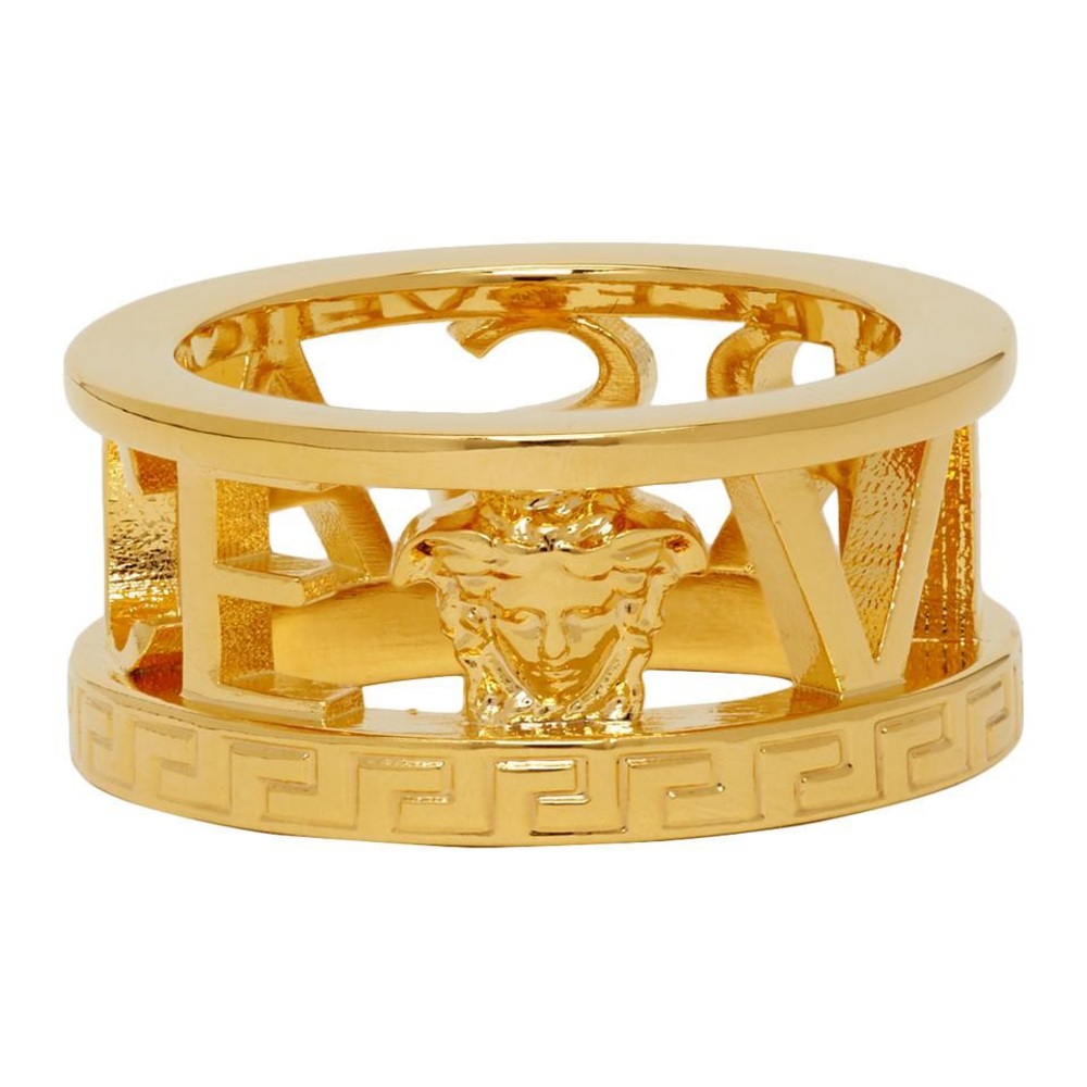 Versace gold cut ring